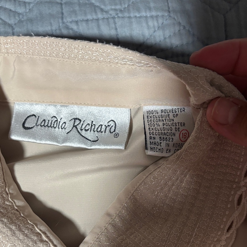 Claudia Richard Beige Textured Blouse